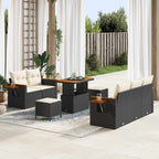 Gartensofa-set 8 pcs Schwarz Poly-Rattan