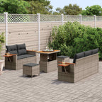 Gartensofa-set 8 pcs Grau Poly-Rattan