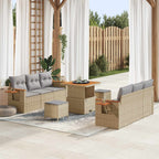 Gartensofa-set 9 pcs Beige Poly-Rattan