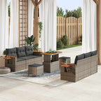 Gartensofa-set 9 pcs Grau Poly-Rattan