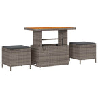 Gartensofa-set 9 pcs Grau Poly-Rattan