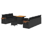 Gartensofa-set 10 pcs Schwarz Poly-Rattan