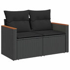 Gartensofa-set 10 pcs Schwarz Poly-Rattan