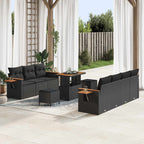 Gartensofa-set 10 pcs Schwarz Poly-Rattan