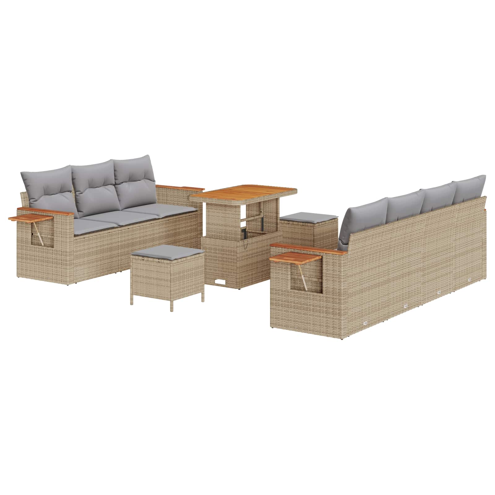 Gartensofa-set 10 pcs Beige Poly-Rattan