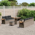 Gartensofa-set 10 pcs Grau Poly-Rattan