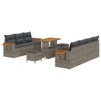 Gartensofa-set 10 pcs Grau Poly-Rattan