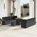 Gartensofa-set 11 pcs Schwarz Poly-Rattan