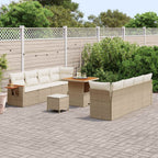 Gartensofa-set 11 pcs Beige Poly-Rattan