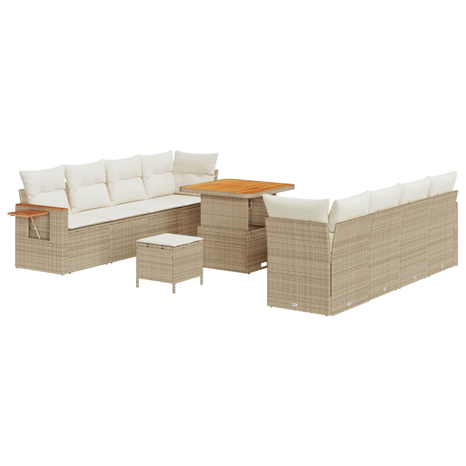 Gartensofa-set 11 pcs Beige Poly-Rattan