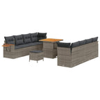 Gartensofa-set 11 pcs Grau Poly-Rattan