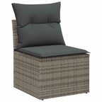 Gartensofa-set 11 pcs Grau Poly-Rattan