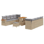 Gartensofa-set 11 pcs Beige Poly-Rattan