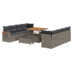 Gartensofa-set 11 pcs Grau Poly-Rattan