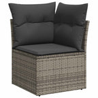 Gartensofa-set 11 pcs Grau Poly-Rattan