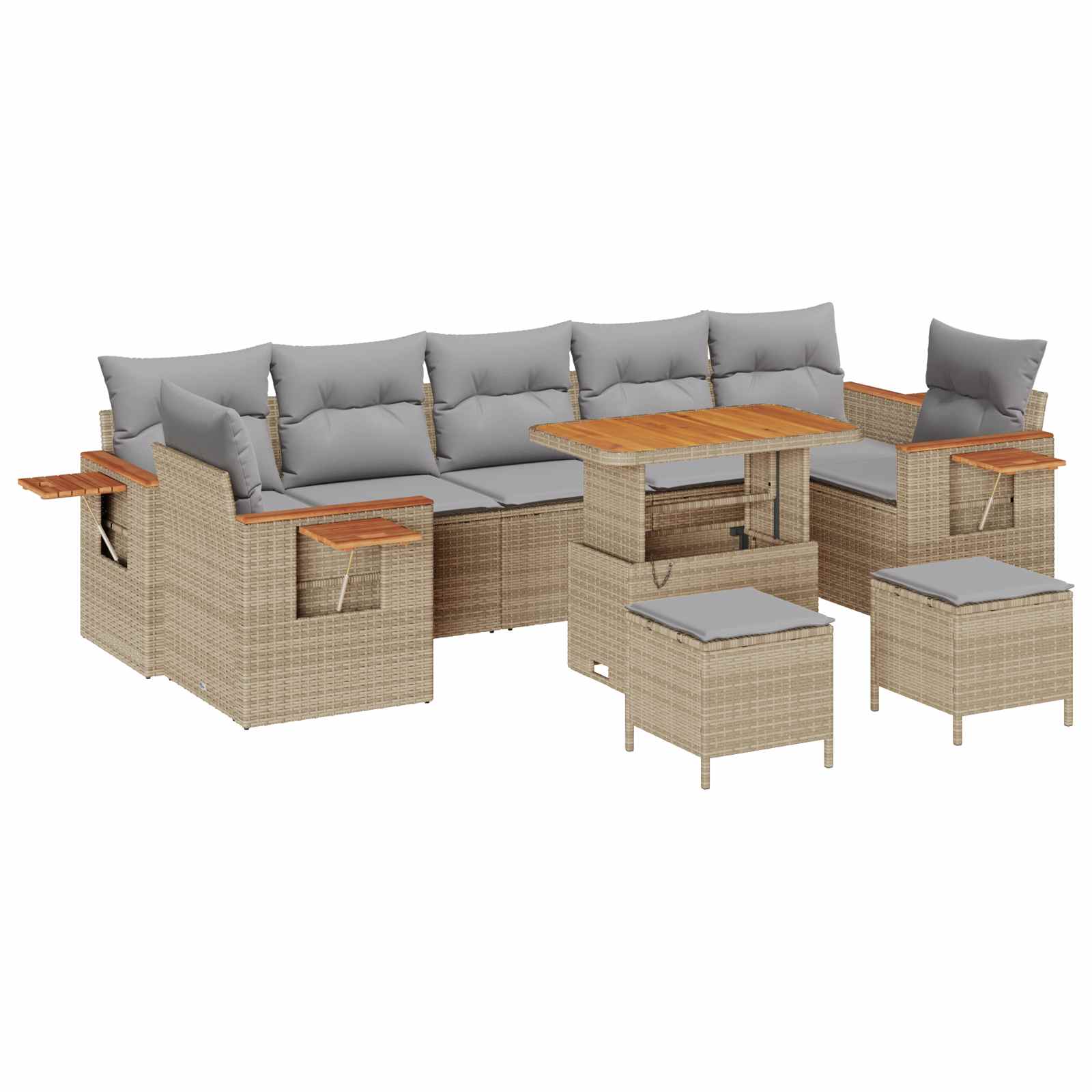 Gartensofa-set 10 pcs Beige Poly-Rattan