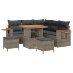 Gartensofa-set 8 pcs Grau Poly-Rattan