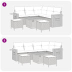Gartensofa-set 8 pcs Grau Poly-Rattan