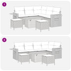 Gartensofa-set 8 pcs Schwarz Poly-Rattan
