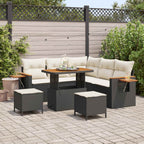 Gartensofa-set 8 pcs Schwarz Poly-Rattan