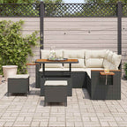 Gartensofa-set 8 pcs Schwarz Poly-Rattan