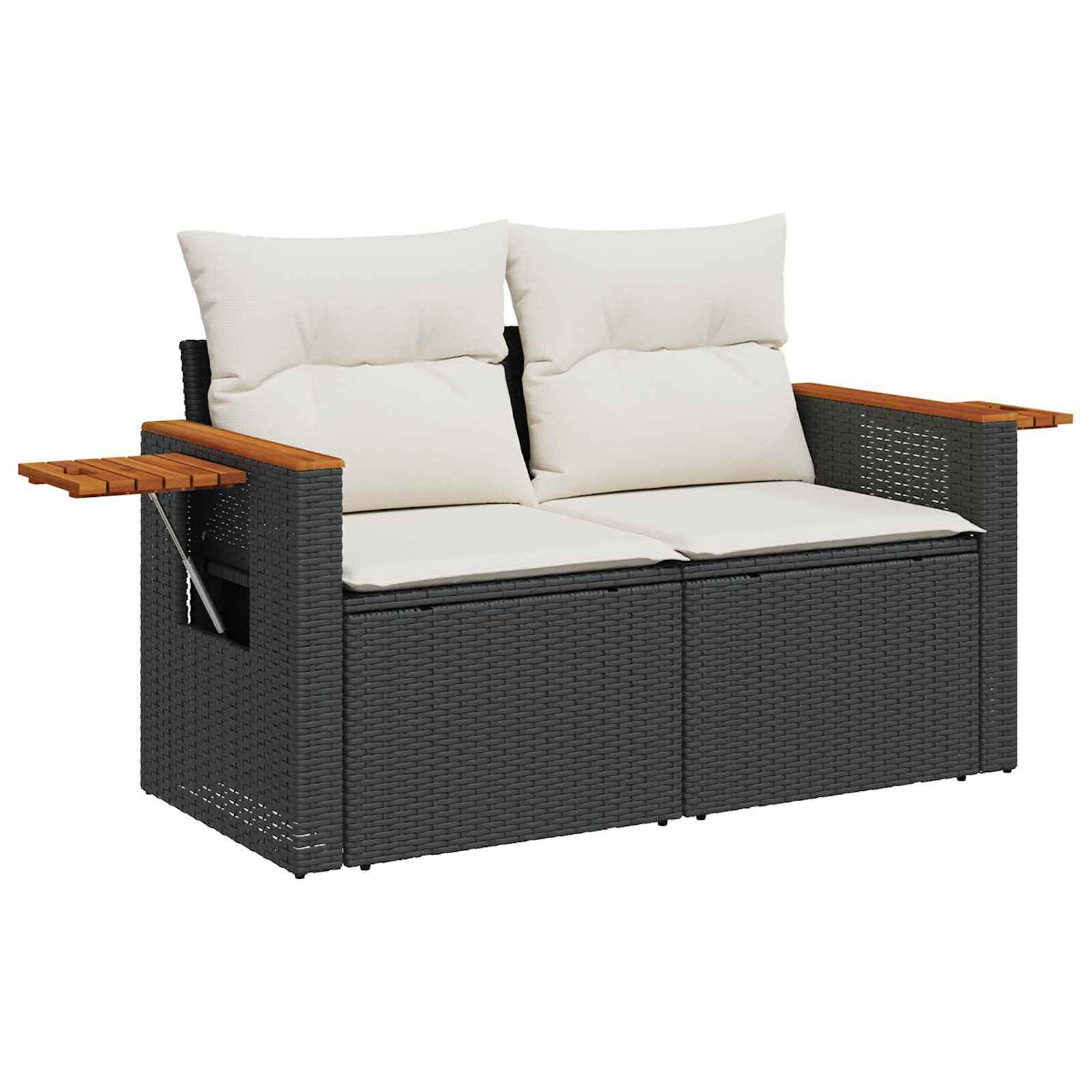 Gartensofa-set 8 pcs Schwarz Poly-Rattan
