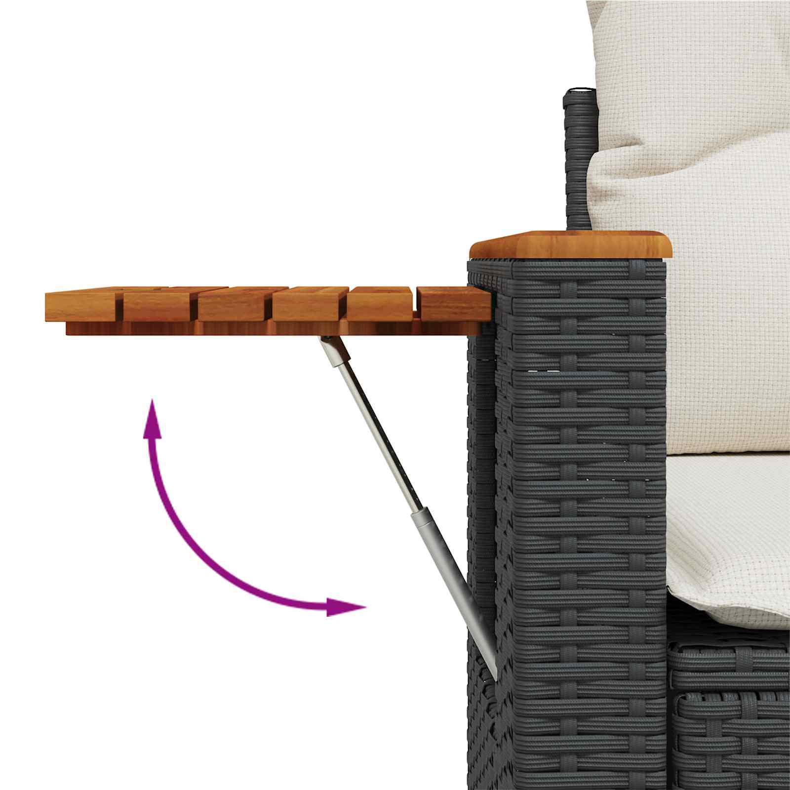 Gartensofa-set 8 pcs Schwarz Poly-Rattan