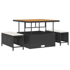 Gartensofa-set 9 pcs Schwarz Poly-Rattan