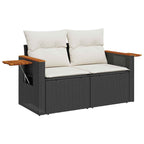 Gartensofa-set 9 pcs Schwarz Poly-Rattan