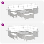 Gartensofa-set 9 pcs Schwarz Poly-Rattan