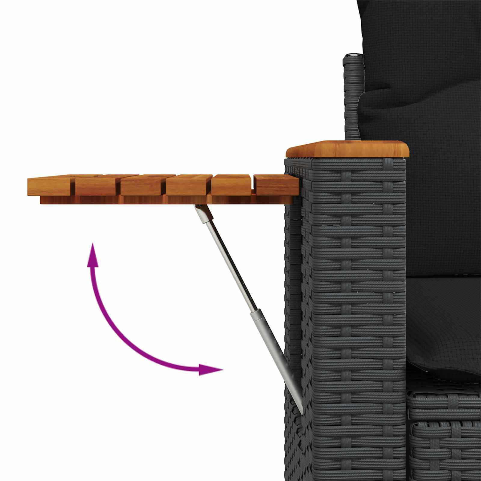 Gartensofa-set 9 pcs Schwarz Poly-Rattan