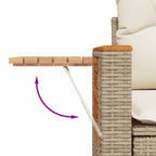 Gartensofa-set 9 pcs Beige Poly-Rattan
