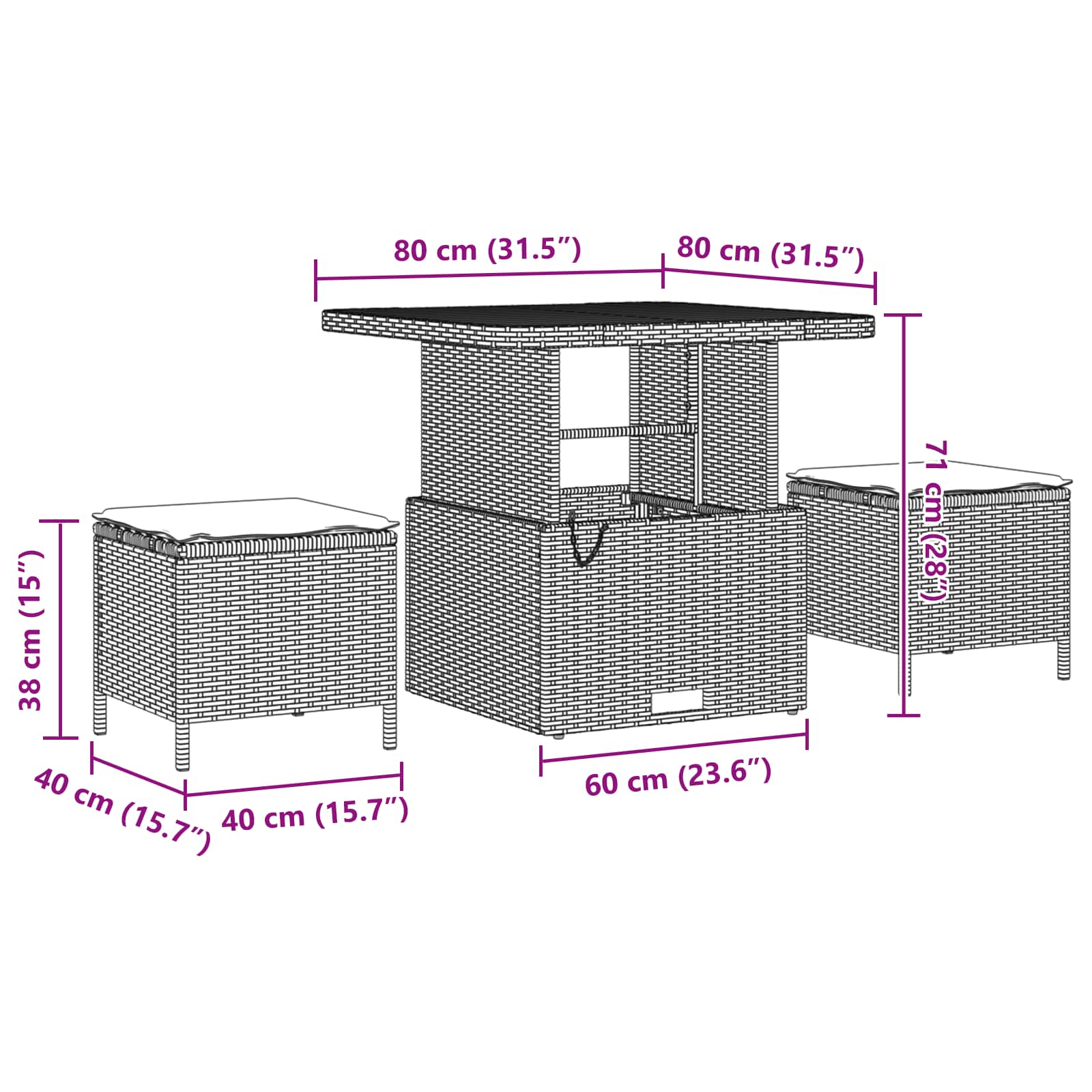 Gartensofa-set 12 pcs Beige Poly-Rattan