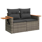 Gartensofa-set 12 pcs Grau Poly-Rattan