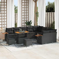 Gartensofa-set 12 pcs Schwarz Poly-Rattan