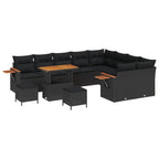 Gartensofa-set 12 pcs Schwarz Poly-Rattan