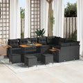 Gartensofa-set 13 pcs Schwarz Poly-Rattan