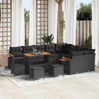 Gartensofa-set 13 pcs Schwarz Poly-Rattan