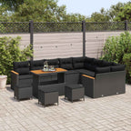 Gartensofa-set 13 pcs Schwarz Poly-Rattan