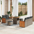 Gartensofa-set mit Kissen 8 pcs Grau