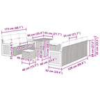 Gartensofa-set mit Kissen 10 pcs Schwarz
