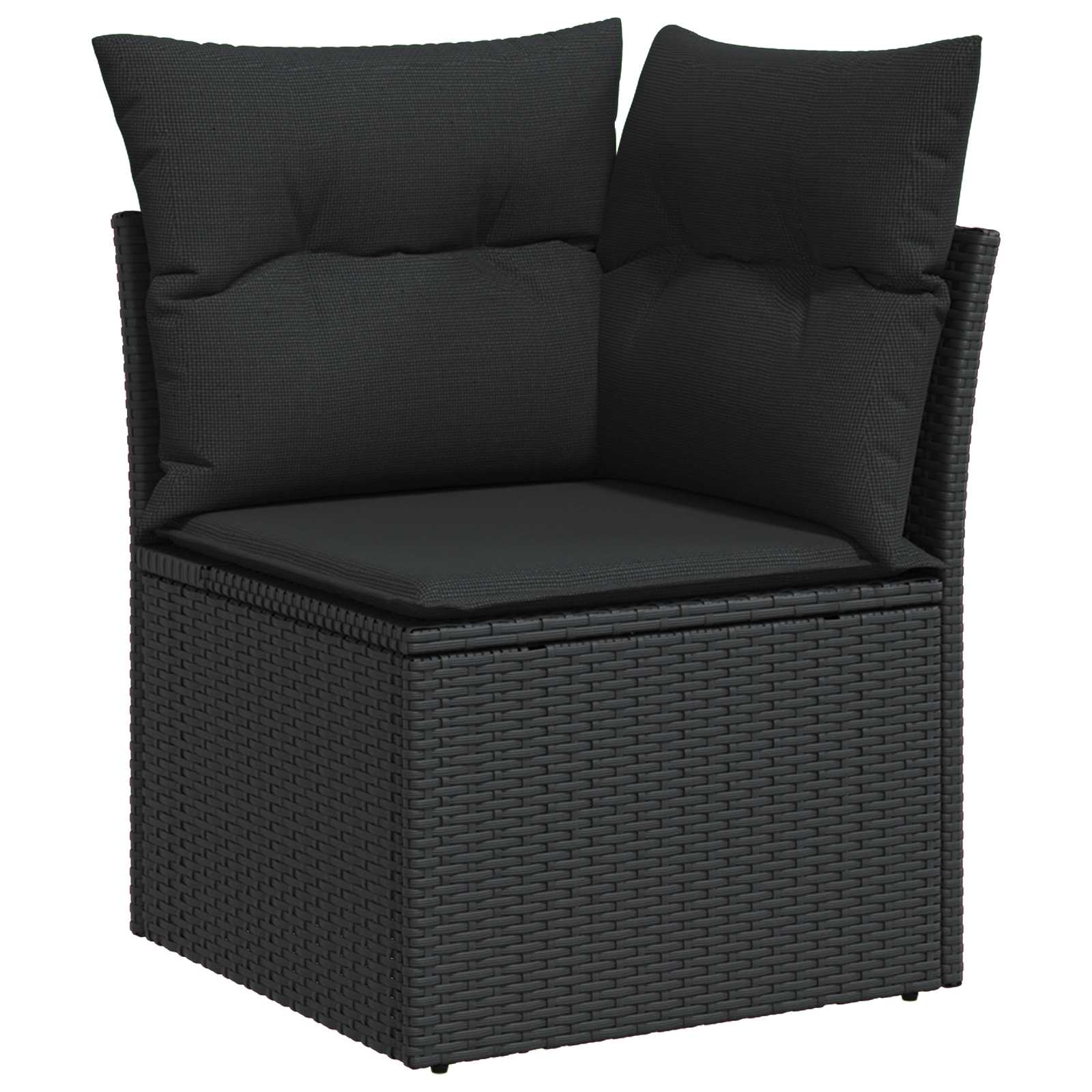 Gartensofa-set mit Kissen 11 pcs Schwarz