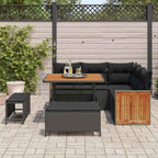 Gartensofa-set mit Kissen 8 pcs Schwarz
