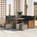 Gartensofa-set mit Kissen 8 pcs Grau