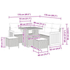 Gartensofa-set mit Kissen 8 pcs Grau