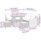 Gartensofa-set mit Kissen 8 pcs Grau