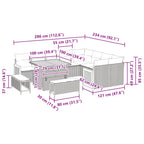 Gartensofa-set mit Kissen 12 pcs Schwarz