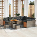 Gartensofa-set mit Kissen 12 pcs Grau