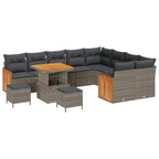 Gartensofa-set mit Kissen 12 pcs Grau