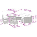 Gartensofa-set mit Kissen 12 pcs Grau